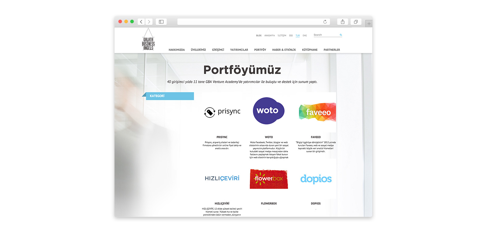 Galata Business Angels Website 3